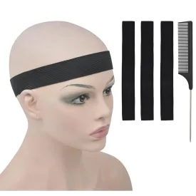 3 Pcs Elastic Band Lace Melting Bands Adjustable Wig Headbands for Lace Frontal Laying (Width 1.2 Inch)