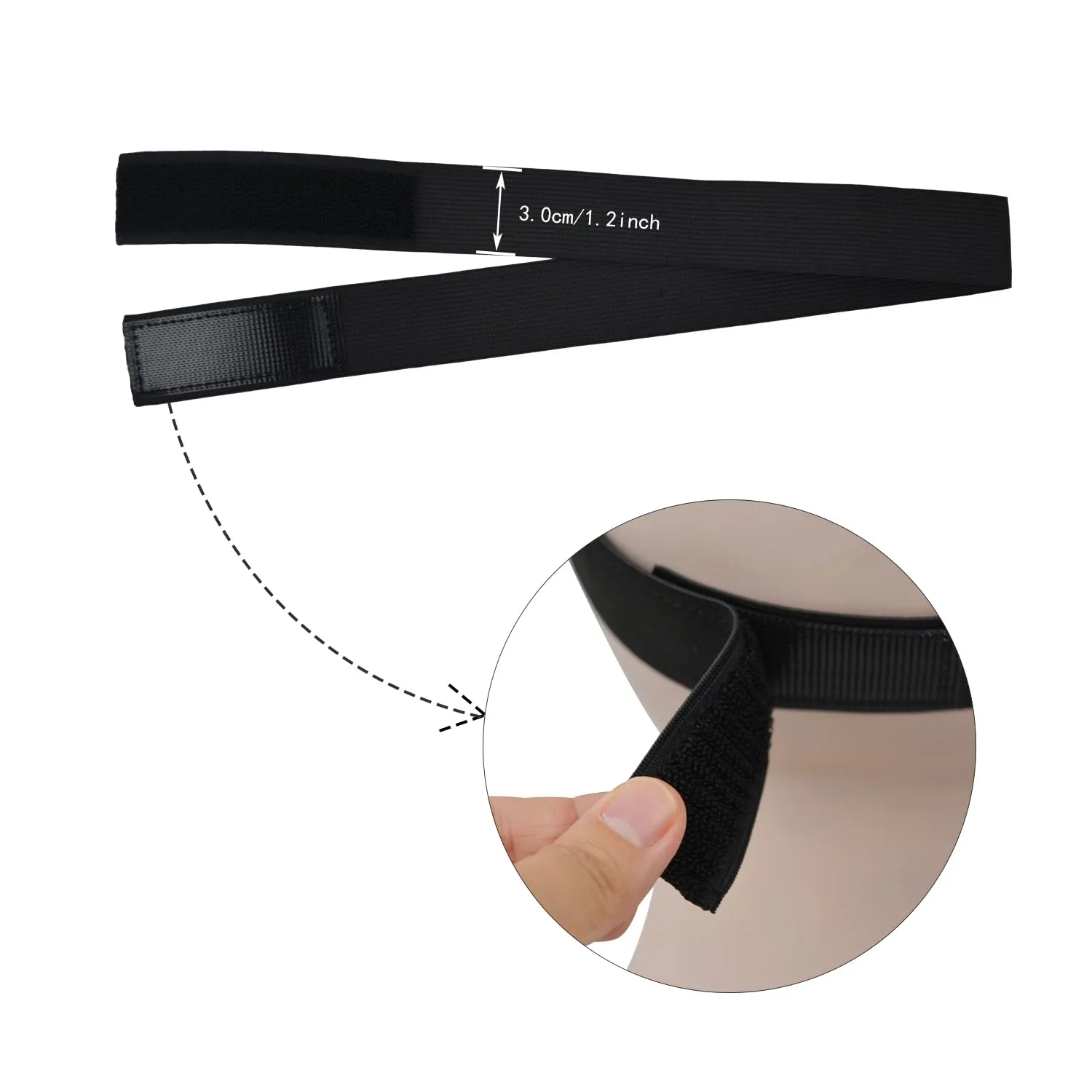 3 Pcs Elastic Band Lace Melting Bands Adjustable Wig Headbands for Lace Frontal Laying (Width 1.2 Inch)