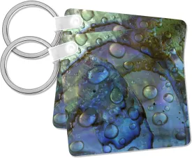 3dRose, Abalone shell with water drops, artistic abstract - NA01 BJA0030 - Jaynes Gallery, Key Chain