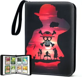 400 Pockets Trading Card Binder for One Piece Cards,Portable Waterproof Card Storage Bag with Removable Sleeves for Anime, Game and TCG Cards