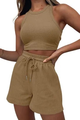 AUTOMET Womens 2 Piece Shorts Lounge Sets Two Piece Summer Workout Outfits Beach Vacation Trendy 2025 Clothes