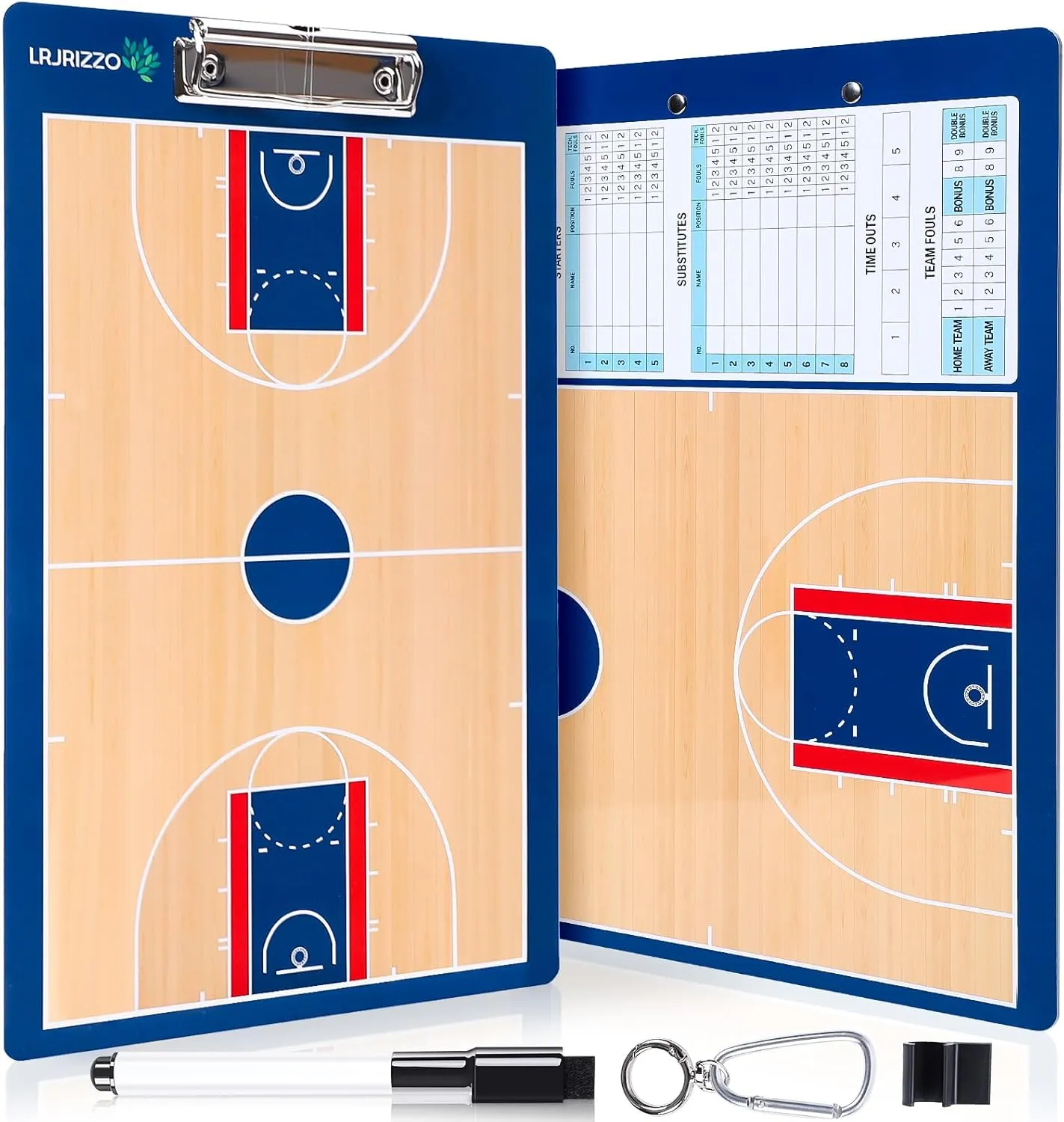 Basketball Dry Erase Coaches ClipboardBasketball Clipboard for Coaches Double-Sided Basketball White Board for Coaches Writable and Erasable Basketball Dry Erase Board for Coaches Gift