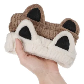 Cat Ears Headbands 2Pcs Cute Cat Headband for Women Washing Face Skincare Makeup Elastic Hair Accessories