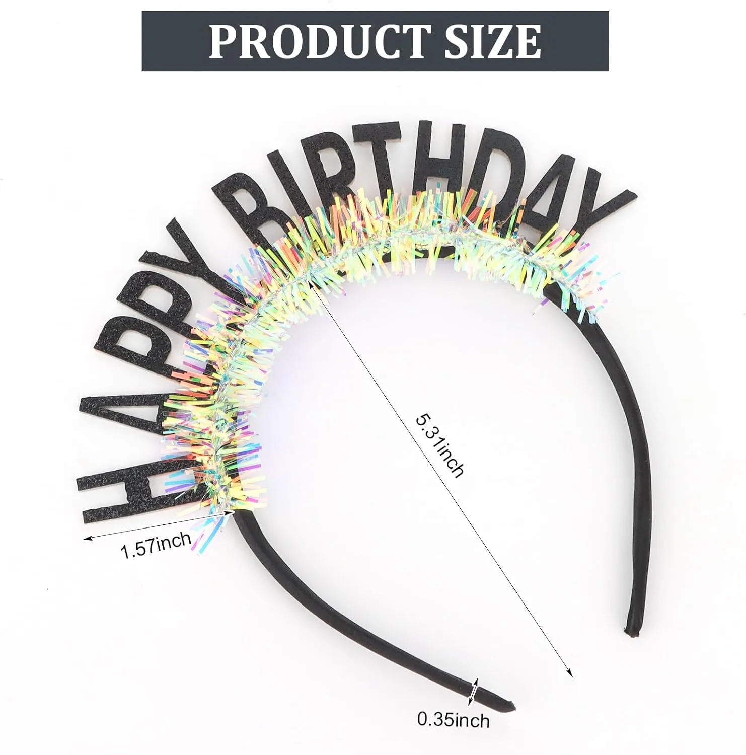 CIEHER Birthday Crown Birthday Headband, Birthday Headband, Happy Birthday Headband for Women Girls, Birthday Girl Headband, Birthday Tiara Happy Birthday Decorations, Birthday Gifts - Black