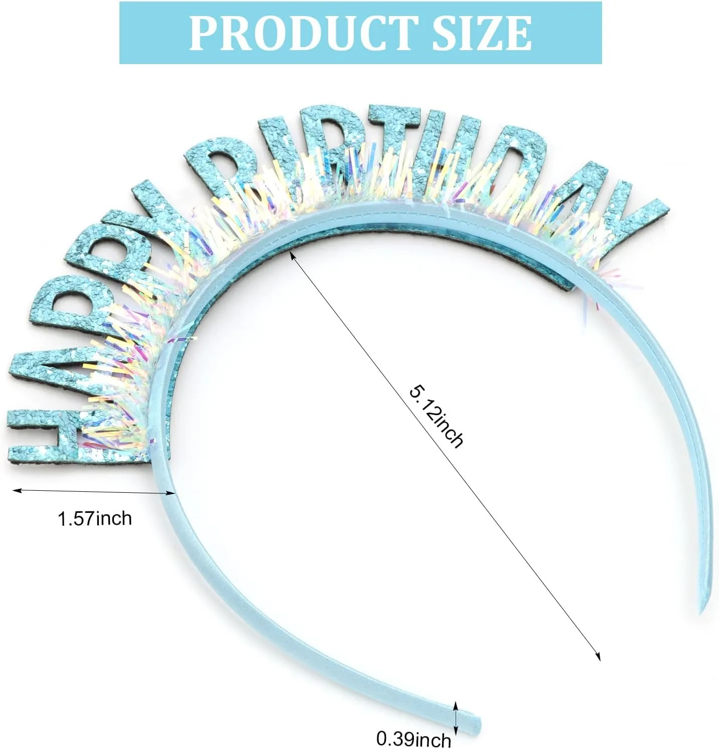 CIEHER Birthday Headband, Tiara for Women Girls - Birthday Girl, Happy Birthday Decorations and Gifts - Blue