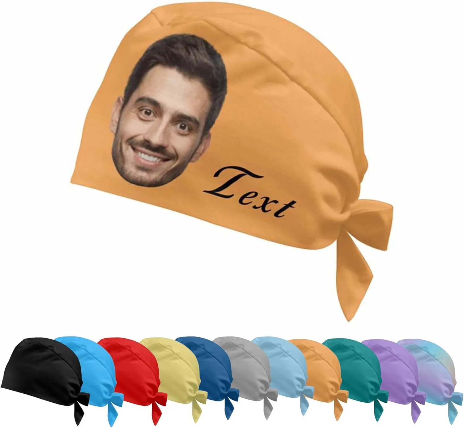 Custom Scrub Caps for Women Men Personalized Nurse Scrub Hat with Face Name Text Customized Photo Surgical Cap