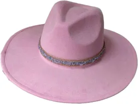 Decal Suede Hat Wide Brim Fedora Hat Men's and Women's Jazz Hat Suede Fedoras Sombrero 3 56-58cm