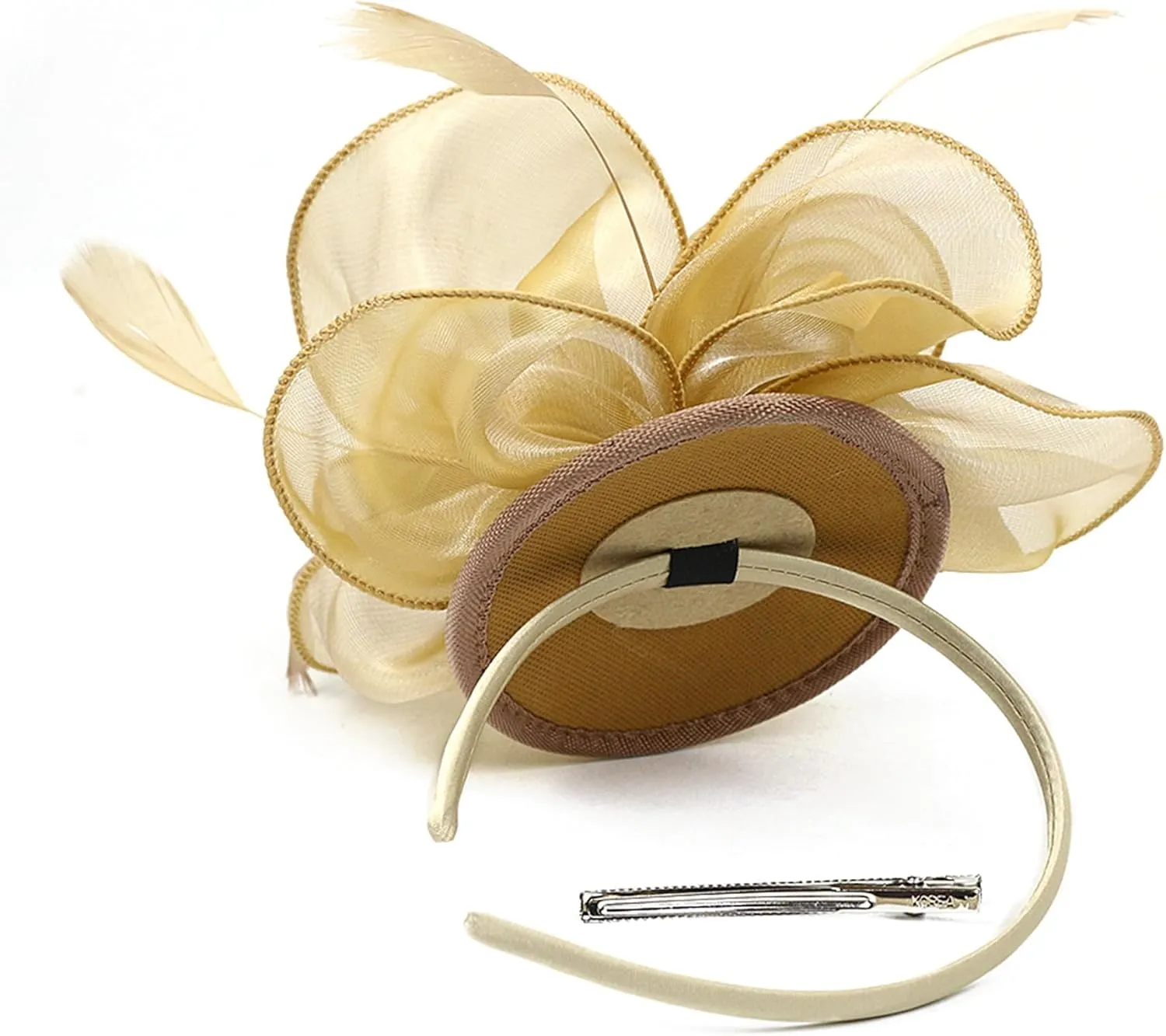 Dodheah Fascinators Hat for Women Tea Party Derby Hats Pillbox Hat Flower Feathers Wedding Headwear with Headband Hair Clip