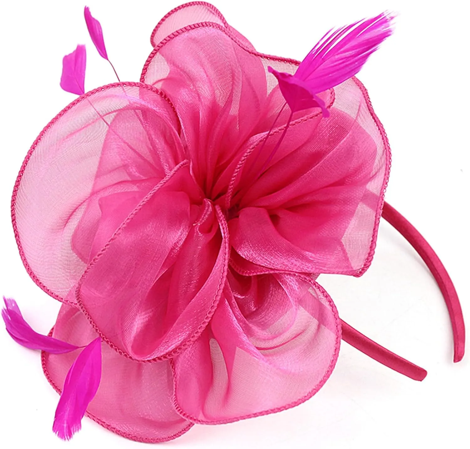 Dodheah Fascinators Hat for Women Tea Party Derby Hats Pillbox Hat Flower Feathers Wedding Headwear with Headband Hair Clip