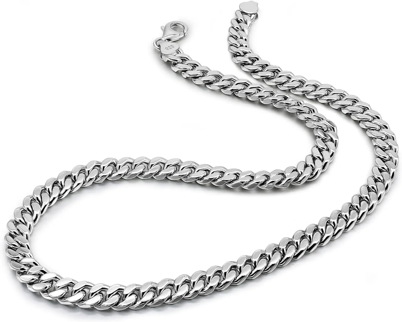 Fashion 925 Sterling Silver Solid Miami Cuban Link Chain Necklace 8MM & 12MM- Curb Cuban Thick Big Link Choker For Men 20 "22" 24 "26" 28" Fine Jewelry