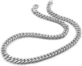 Fashion 925 Sterling Silver Solid Miami Cuban Link Chain Necklace 8MM & 12MM- Curb Cuban Thick Big Link Choker For Men 20 "22" 24 "26" 28" Fine Jewelry