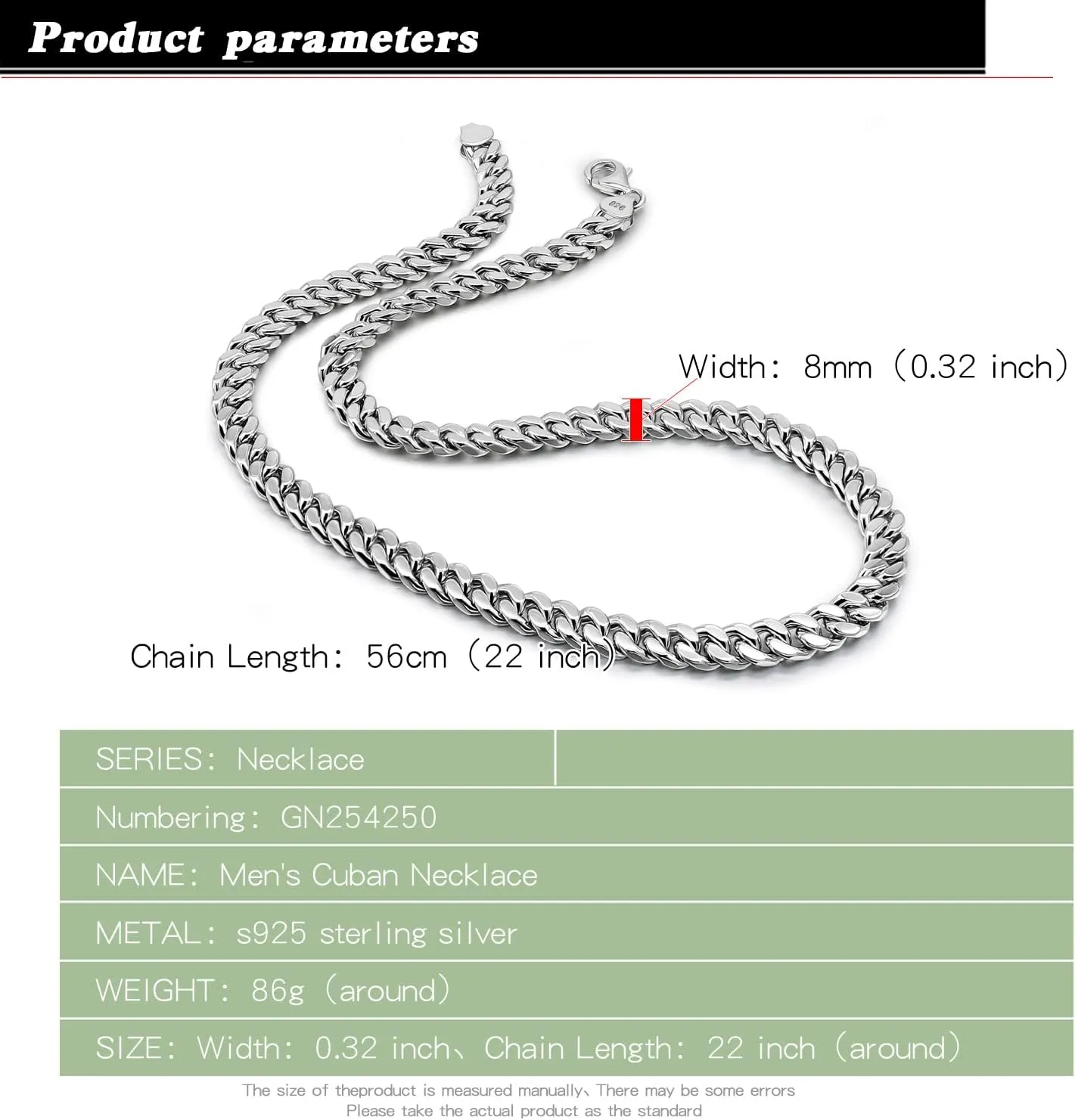 Fashion 925 Sterling Silver Solid Miami Cuban Link Chain Necklace 8MM & 12MM- Curb Cuban Thick Big Link Choker For Men 20 "22" 24 "26" 28" Fine Jewelry