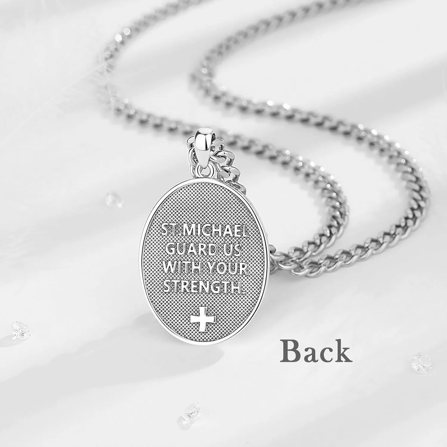 INFUSEU Unique Religious Gifts for Men Women, St. Michael/St. Christopher/St. Benedict/Virgin Mary Pendant Necklaces