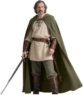 Joukavor Renaissance Hooded Cape Medieval Linen Cloak with Hood for Women Men