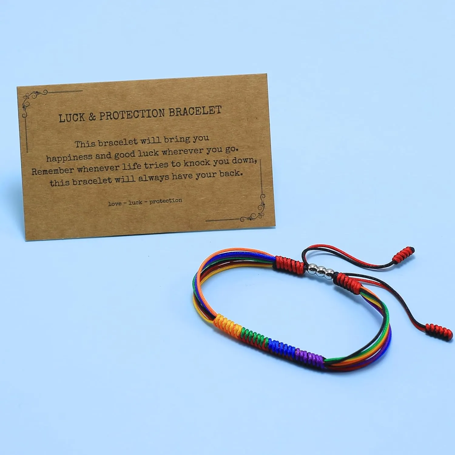 LAMIBEE LGBTQ String Bracelet, LGBTQ Pride Things Stuff Gifts, LGBTQ  Surfer Style Wrist Wrap Bracelet, Amulet and Boho Rope Bracelet Bangles for Women Men (LGBTQ Pride)