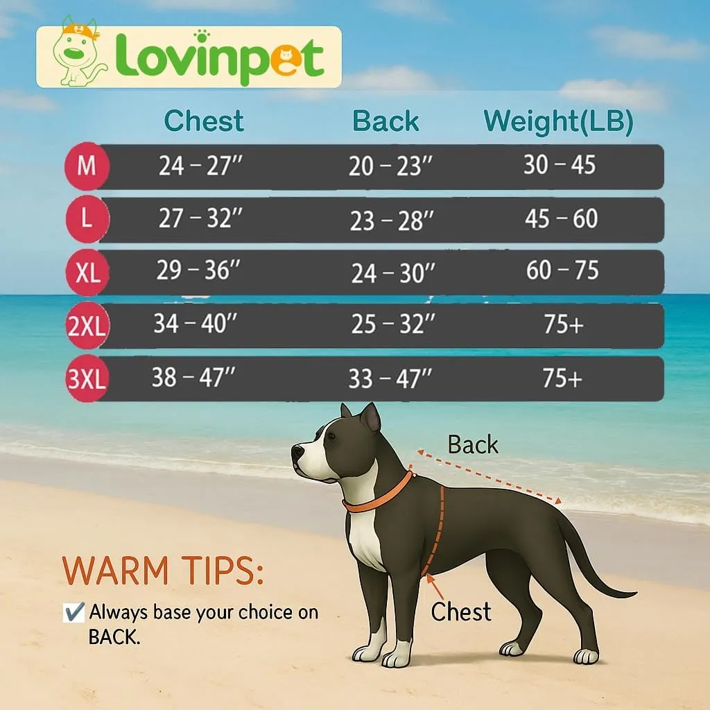 LovinPet Large Breed Dog Onesie Pajamas - UV & Wound Care, Dog Anxiety Relief, Dog Jammies, Reflective Stripe, Butterflies and Rings Black/Green Print, Post Surgery Pet PJ's/Medium