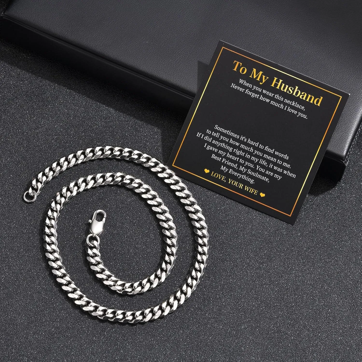 MEALGUET Curb Chain Necklace Gifts for Boys - Men's Cool Hip Hop 8mm Stainless Steel Cuban Link Chain Necklace for Men, Mens Jewelry Gifts for Boys Boyfriend Son Dad Graduation Father's Day,22 Inches