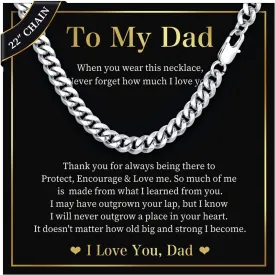 MEALGUET Curb Chain Necklace Gifts for Boys - Men's Cool Hip Hop 8mm Stainless Steel Cuban Link Chain Necklace for Men, Mens Jewelry Gifts for Boys Boyfriend Son Dad Graduation Father's Day,22 Inches