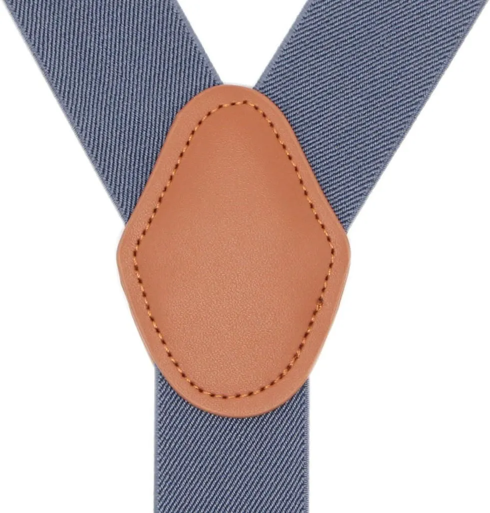 Mens Y-Shaped Heavy Duty Suspenders  6 Metal Clips, Elastic Straps