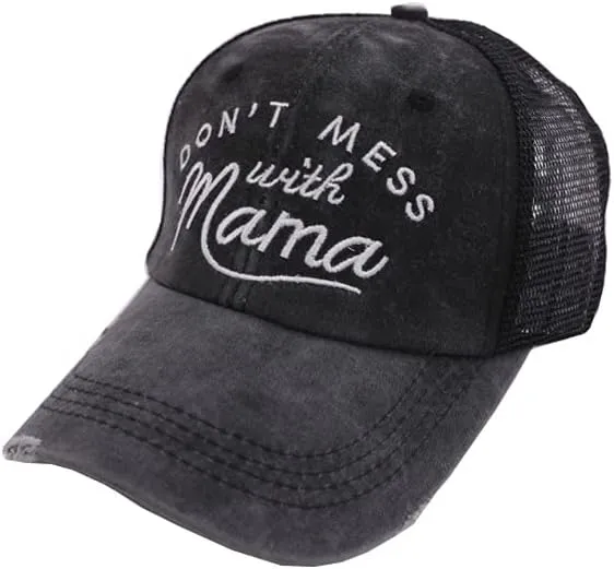 Ponytail Hat Women Mesh High Baseball Cap Distressed Messy Bun Trucker Hat Pony Cap Hot hat