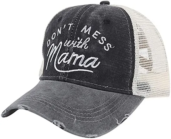 Ponytail Hat Women Mesh High Baseball Cap Distressed Messy Bun Trucker Hat Pony Cap Hot hat