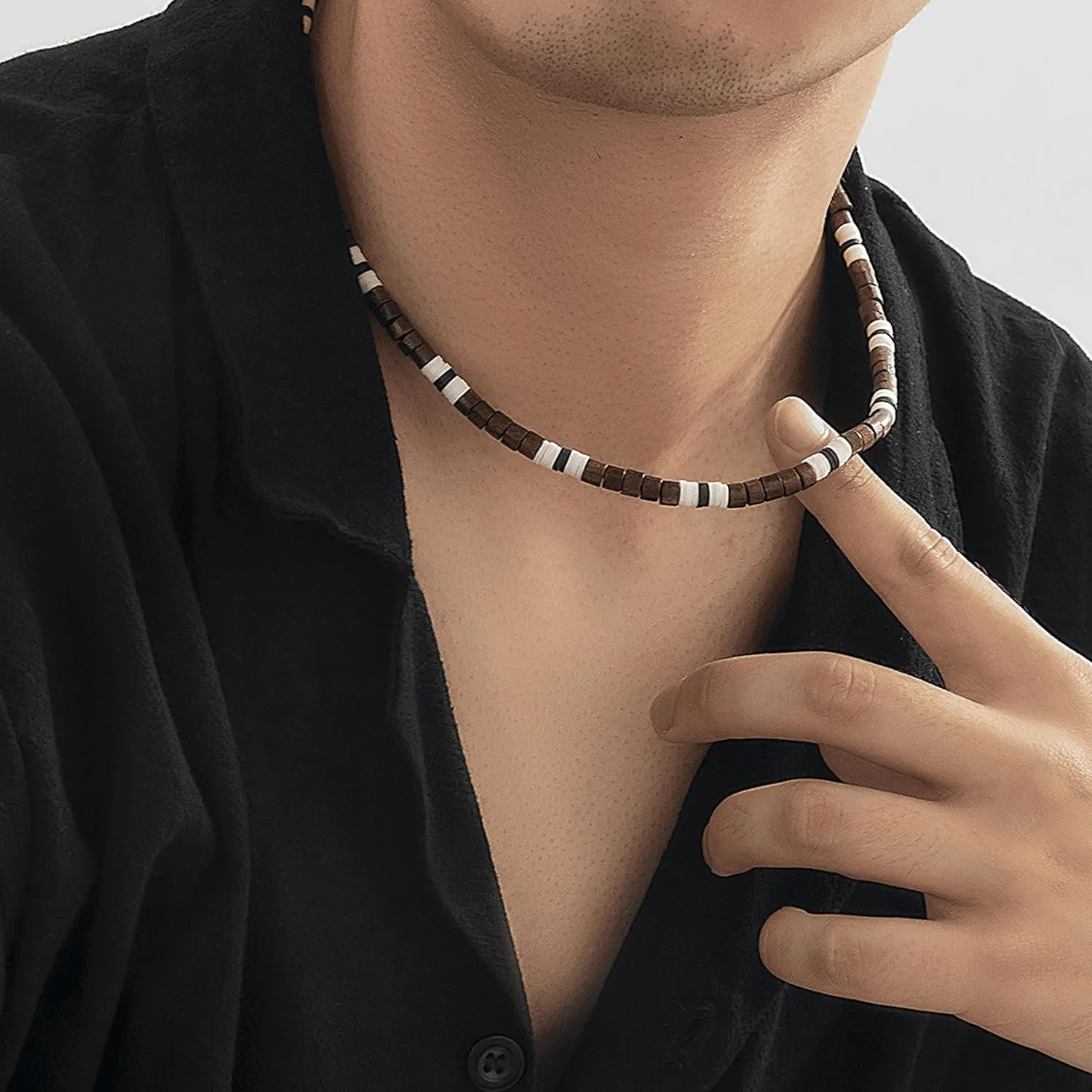 Puka Shell Necklace for Men Adjustable Surfer Shell Beads Jewelry Gift for Him