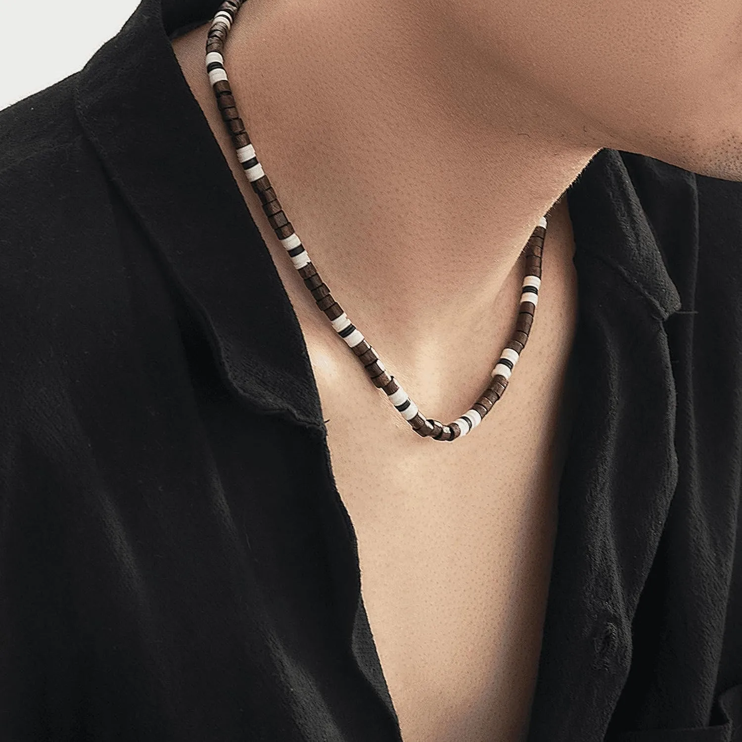 Puka Shell Necklace for Men Adjustable Surfer Shell Beads Jewelry Gift for Him