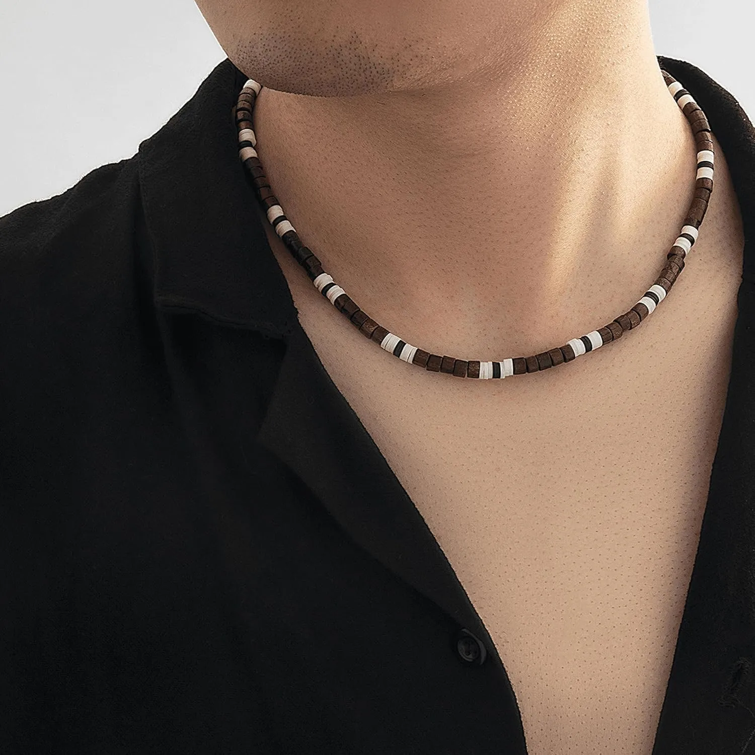 Puka Shell Necklace for Men Adjustable Surfer Shell Beads Jewelry Gift for Him