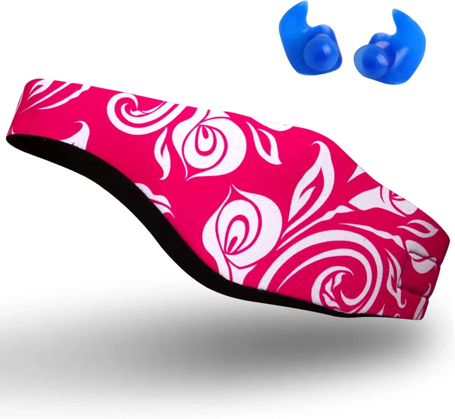 Qshare Swimming Headband & Silicone Earplugs  Best Design Ear Band to Protect Swimmer's Ears, Doctor Recommended to Keep Water Out and Earplugs in, 2 Sizes for Toddlers & Adults