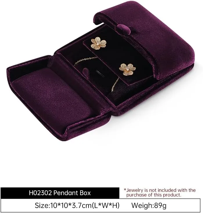 Resilient Velvet Earrings Necklace Dual-Purpose Storage Box, Stud Earring Display Box For Girlfriend Wife, Premium Jewelry Organizer Small Case
