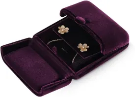Resilient Velvet Earrings Necklace Dual-Purpose Storage Box, Stud Earring Display Box For Girlfriend Wife, Premium Jewelry Organizer Small Case