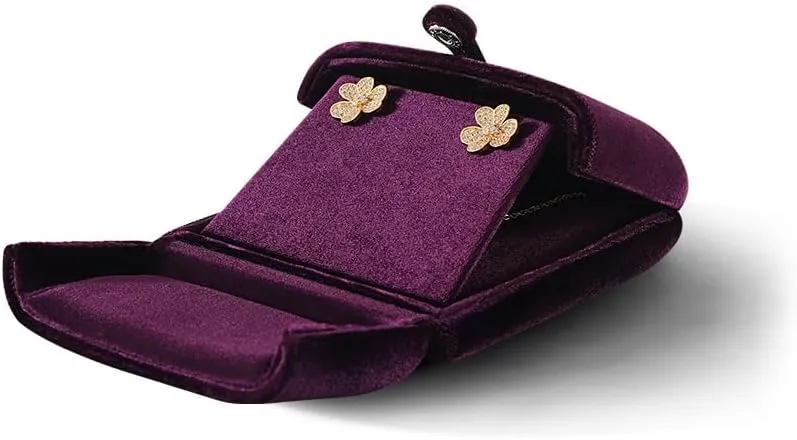 Resilient Velvet Earrings Necklace Dual-Purpose Storage Box, Stud Earring Display Box For Girlfriend Wife, Premium Jewelry Organizer Small Case