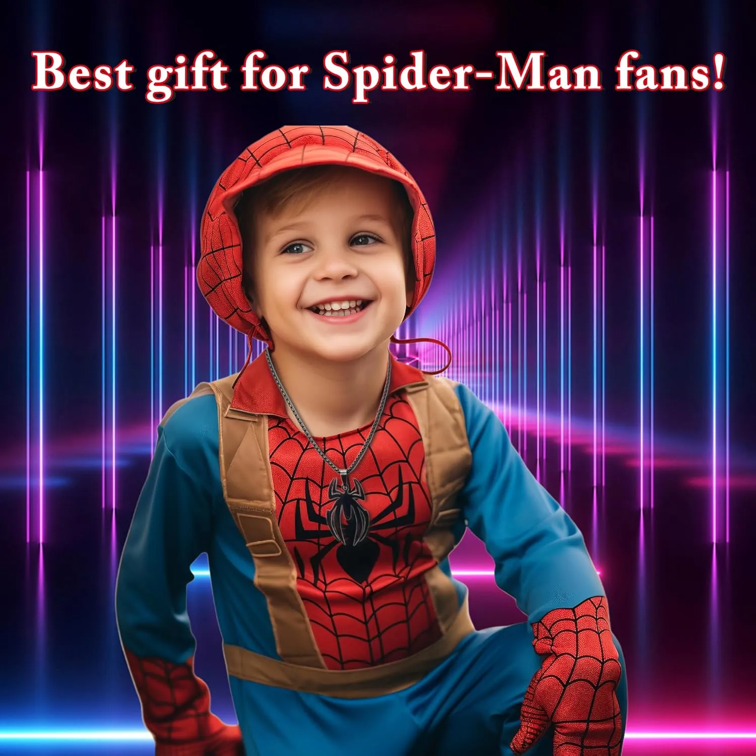 Spider Man Necklace for Women Daily Wear,Cosplay and Ideal Pink Gift for Spider Man Fans Chain