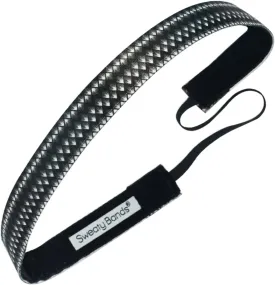 Sweaty Bands Womens Girls Headband - Non-Slip Velvet-Lined Sports Hairband - Paparazzi Black
