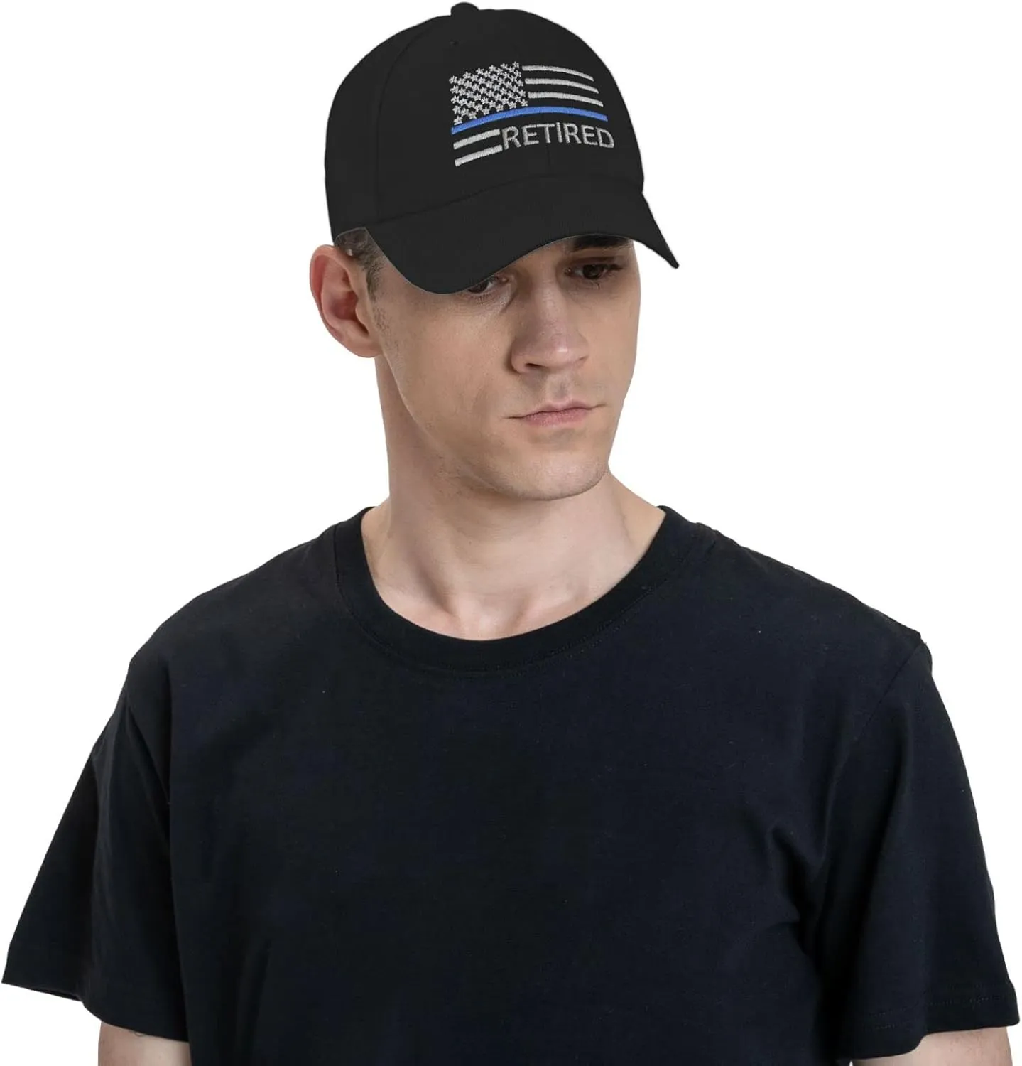 Thin Blue Line USA Flag Dad Hats Adjustable Baseball Cap Gifts for Police Officers Cops Retired