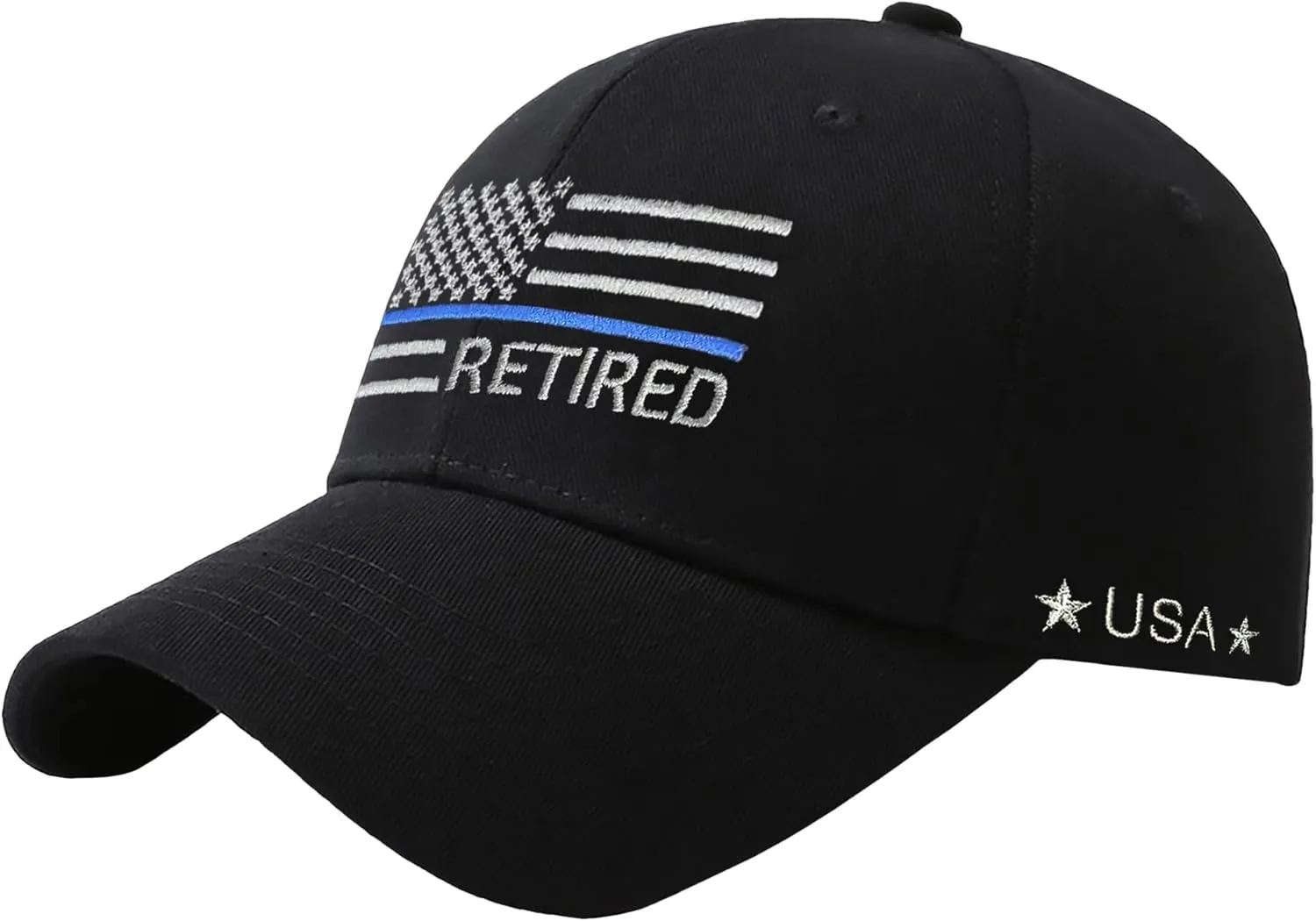 Thin Blue Line USA Flag Dad Hats Adjustable Baseball Cap Gifts for Police Officers Cops Retired