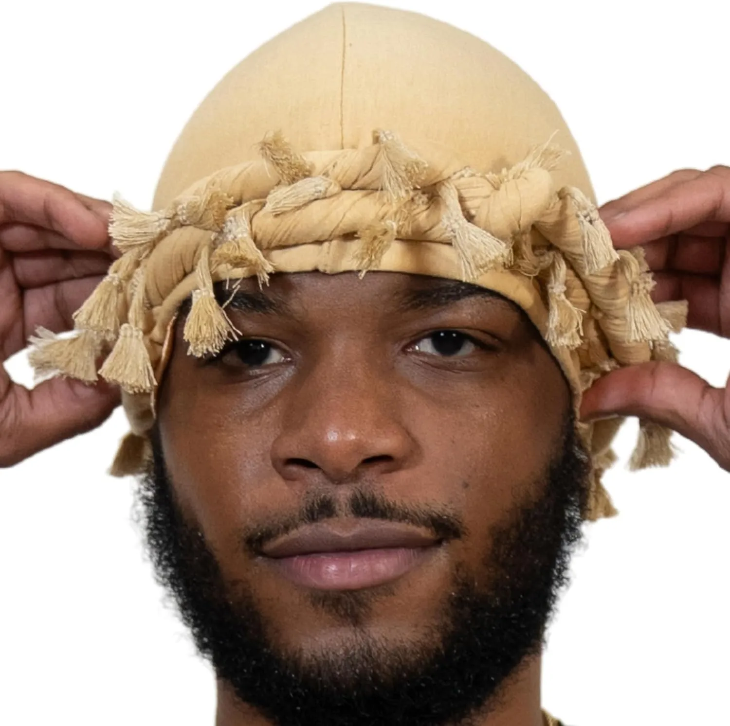 Veeta Superior Halo Turban Silk Satin Lined Head Wrap, Pre-Tied Tassel Turban for Men & Women, Turban Durag Wave Cap