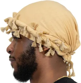 Veeta Superior Halo Turban Silk Satin Lined Head Wrap, Pre-Tied Tassel Turban for Men & Women, Turban Durag Wave Cap