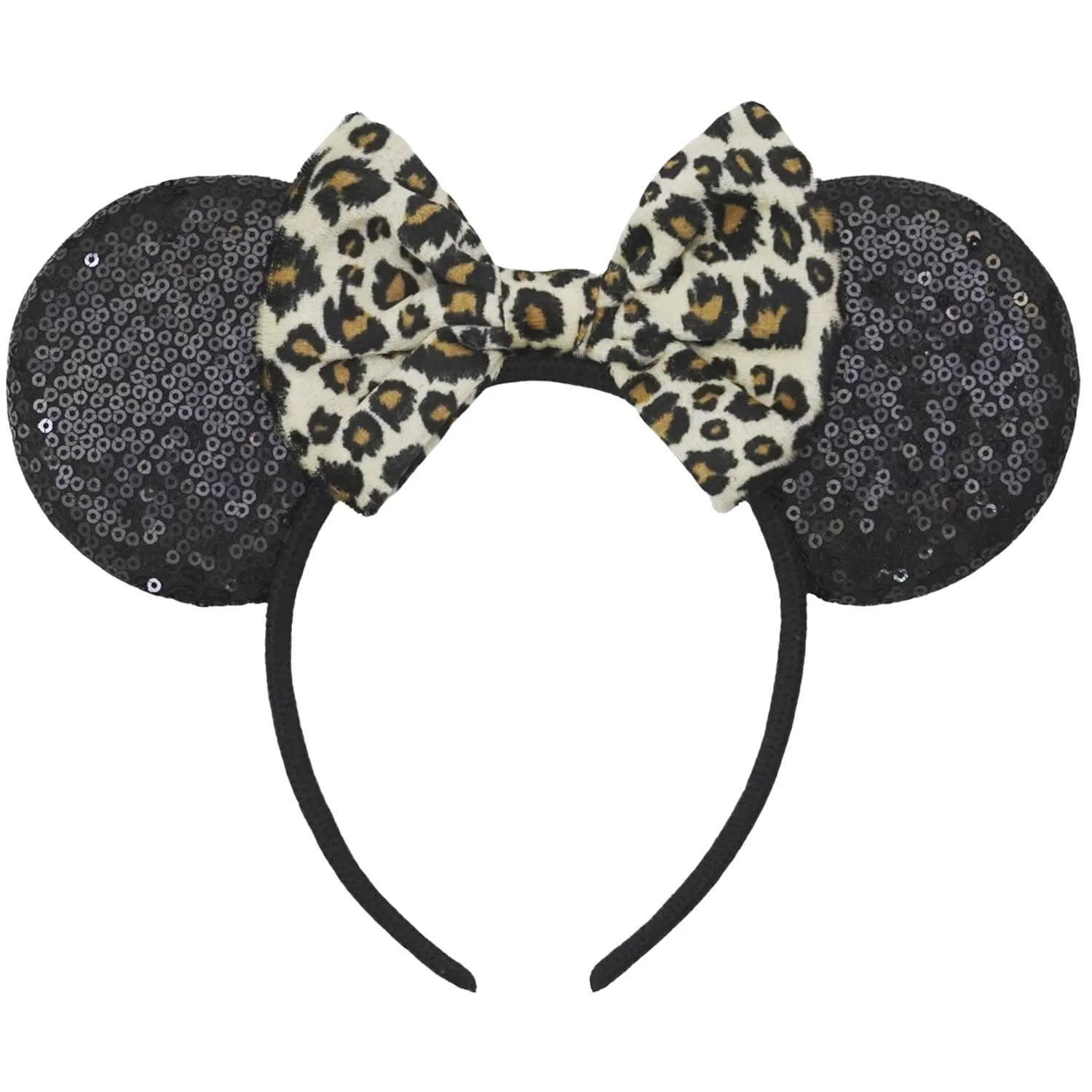 XINXIYAN Mouse Ears Headbands for Women Glitter Sequin Mouse Ears Bow Headband Birthday Party Princess Decoration