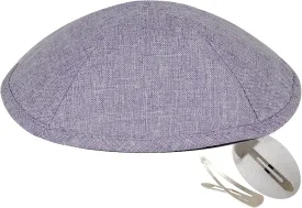 Zion Judaica Deluxe Linen Kippah Kids Yamakas Mens Ceremony Yarmulkes W/Clips